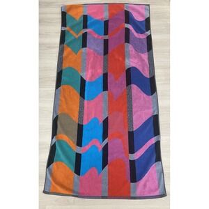 Vintage Royal Terry Beach Towel Geometric Abstract 58x29